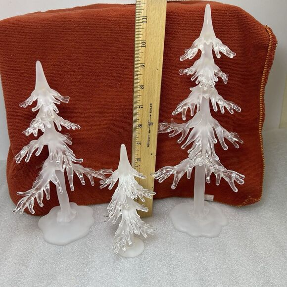 Dept 56 Village Icicle Trees #56722 Set of 3 Village Accessories- RETIRED - Picture 3 of 12